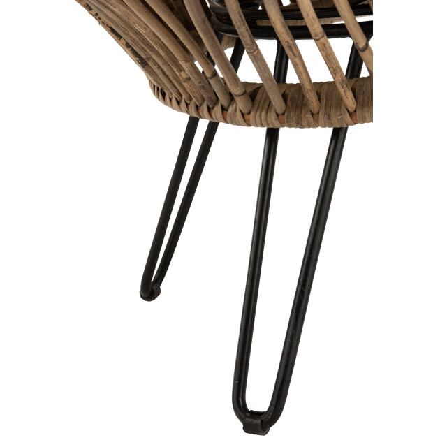 J-Line stoel lounge vivi met kussen rotan/ijzer 104x82x96cm 3000389 large