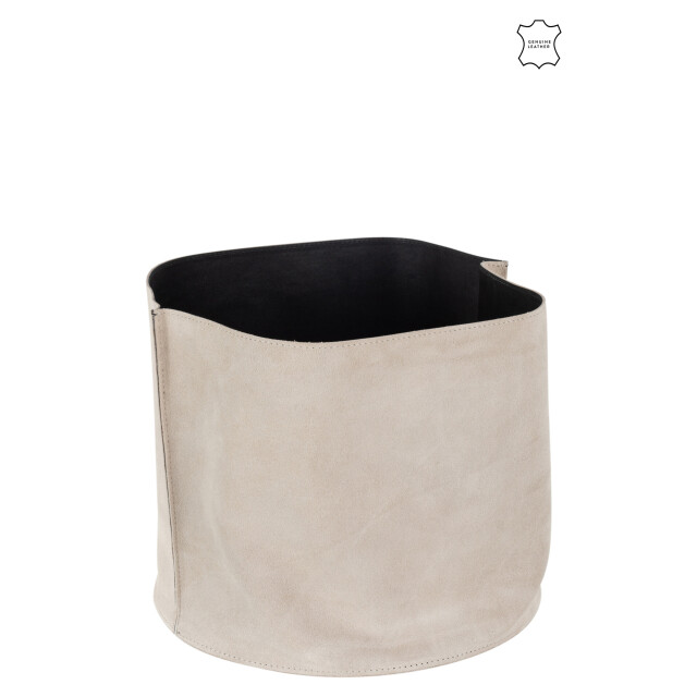 J-Line opbergmand rond laag leder 25.5x25.5x35cm 3004984 large
