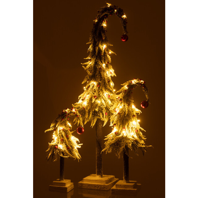 J-Line kerstboom muts+led kunststof sneeuw groen/ large 23x23x100cm 3010068 large