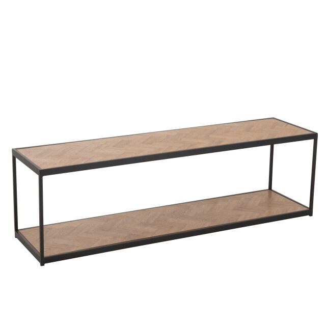 J-Line salontafel zigzag rechthoek hout/metaal naturel/ 150x40x44.5cm 2999237 large