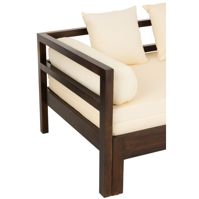 J-Line fauteuil/bed conie matras+4kussens mango hout donker - 3000614 large