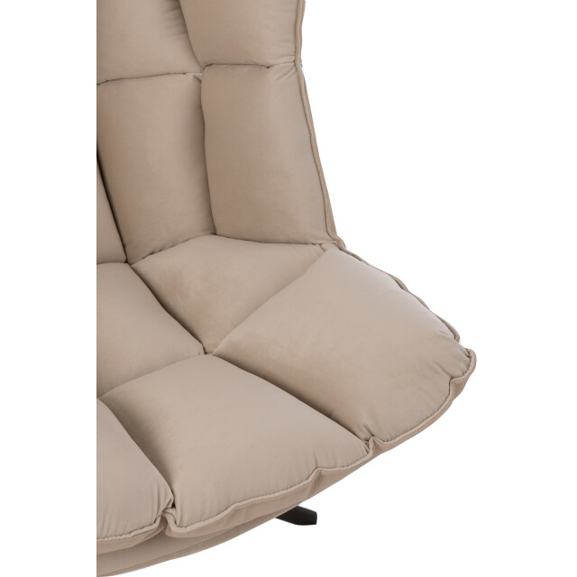 J-Line stoel relax kussen op frame textiel/metaal beige 78x73x92cm 3000574 large