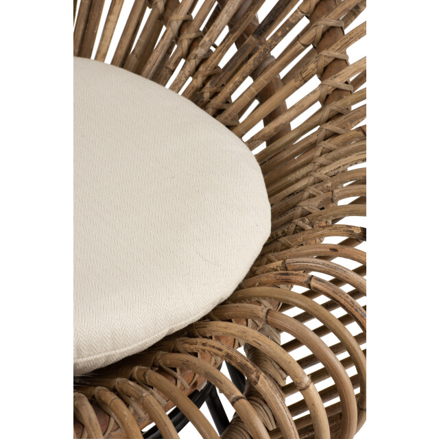 J-Line stoel lounge vivi met kussen rotan/ijzer 104x82x96cm 3000389 large