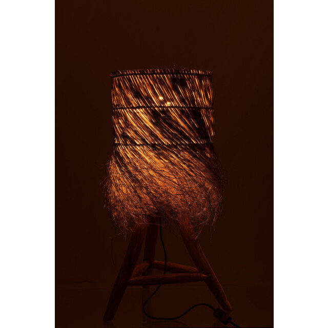 J-Line tafellamp rafi gras/teak hout 48x48x66.5cm 2999221 large
