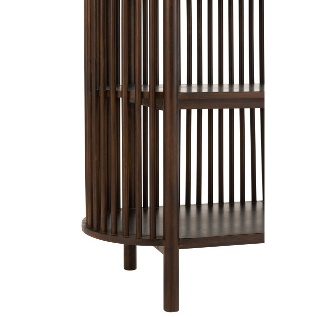 J-Line rek conie 5 planken mango hout donker 38x84x190cm 3000613 large