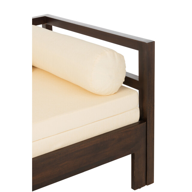 J-Line fauteuil/bed conie matras+4kussens mango hout donker - 3000614 large