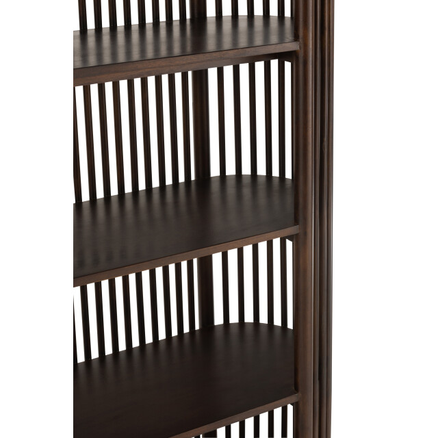 J-Line rek conie 5 planken mango hout donker 38x84x190cm 3000613 large