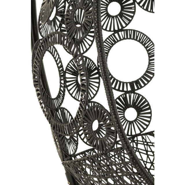 J-Line hangstoel+kussens bula metaal/riet 113x103x197cm 3004110 large