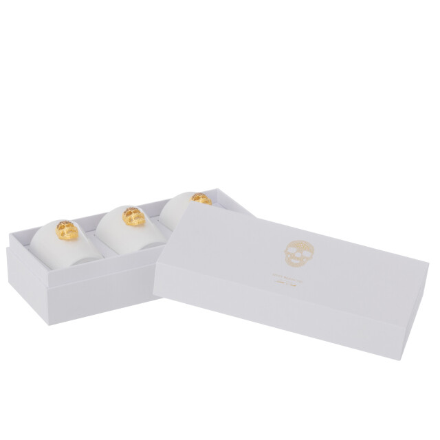 J-Line doos van 3 geurkaarsen doodskop nuit blanche 16uur 21.5x9.5x7cm 3015487 large
