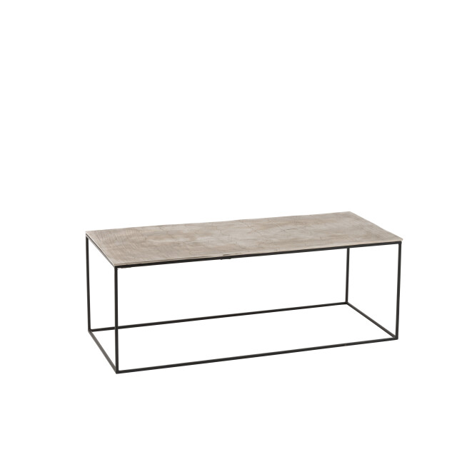 J-Line salontafel rechthoek aluminium/ijzer zilver/zwart 110x49x41cm 2999270 large