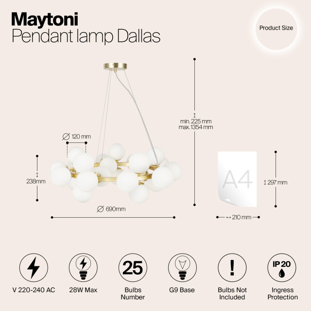 Maytoni hanglamp dallas - Ø69 2994649 large