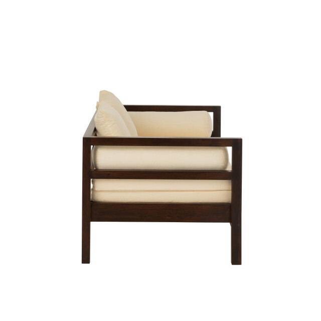 J-Line fauteuil/bed conie matras+4kussens mango hout donker - 3000614 large