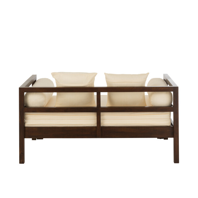 J-Line fauteuil/bed conie matras+4kussens mango hout donker - 3000614 large