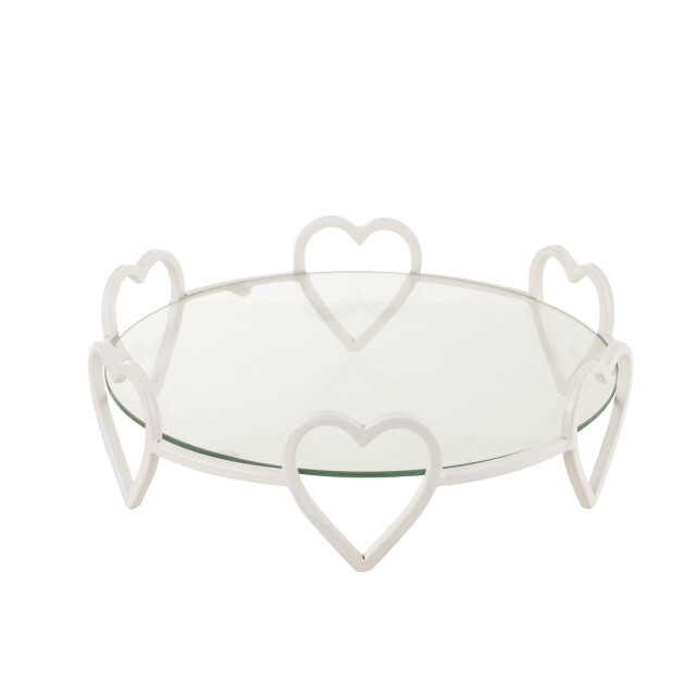 J-Line schotel rond harten metaal/glas 36x36x10cm 3000572 large