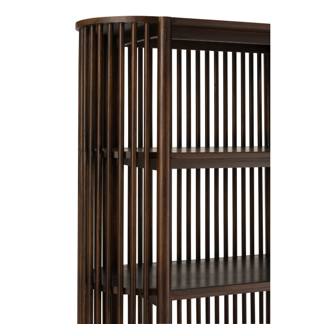 J-Line rek conie 5 planken mango hout donker 38x84x190cm 3000613 large