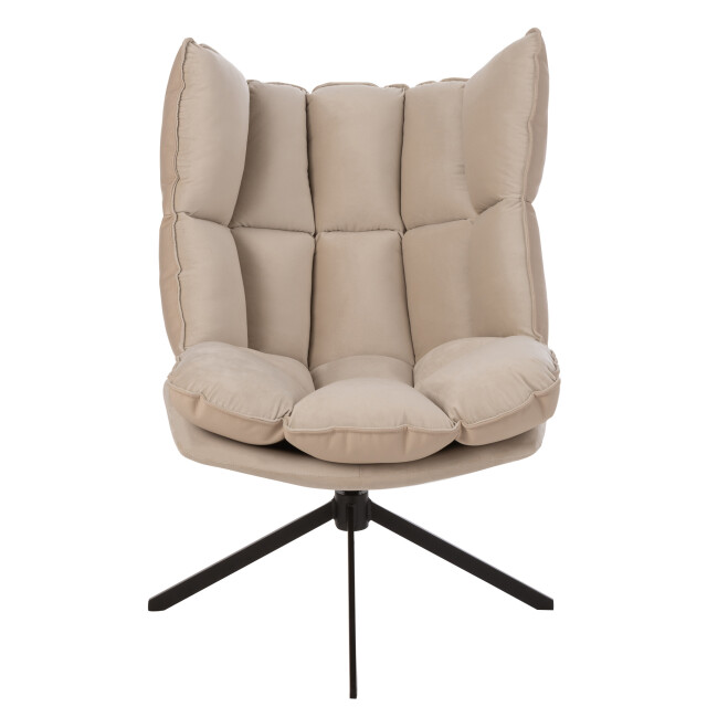J-Line stoel relax kussen op frame textiel/metaal beige 78x73x92cm 3000574 large