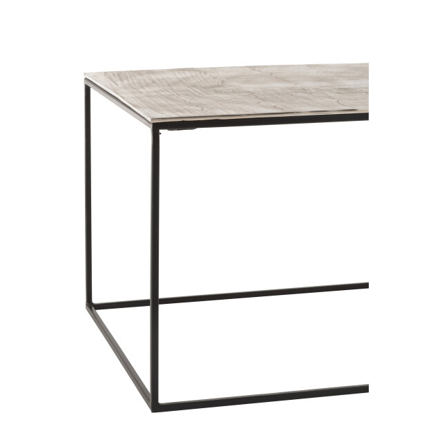 J-Line salontafel rechthoek aluminium/ijzer zilver/zwart 110x49x41cm 2999270 large