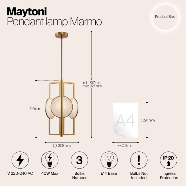 Maytoni hanglamp marmo - Ø30,5 2994291 large