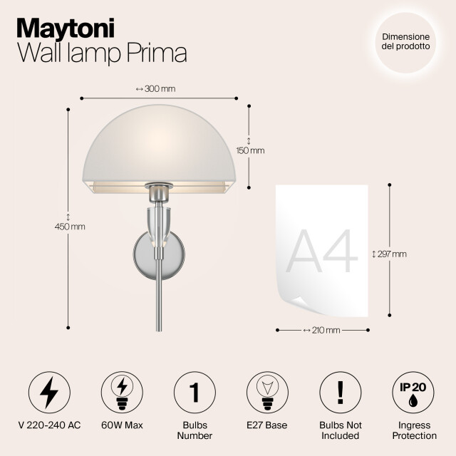Maytoni wandlamp prima chroom 2994061 large