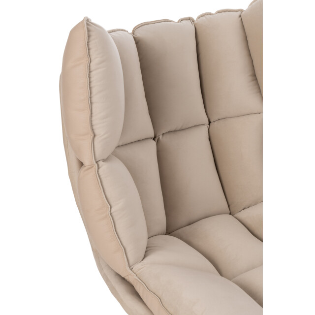 J-Line stoel relax kussen op frame textiel/metaal beige 78x73x92cm 3000574 large