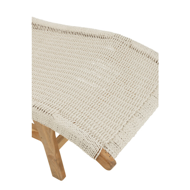 J-Line ligzetel+kussen geweven plastiek/teak 168x65x78cm 3013875 large