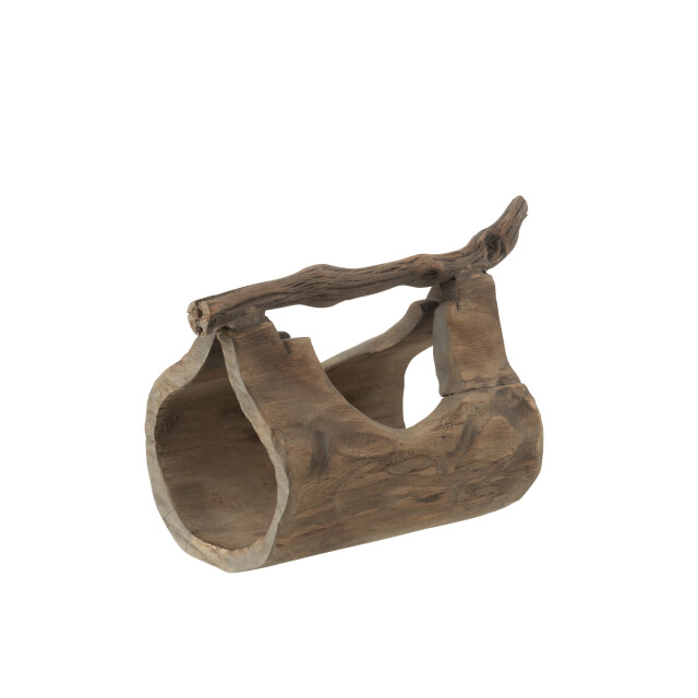 J-Line decoratie stam met handvat hout large 33x17x25cm 3006404 large