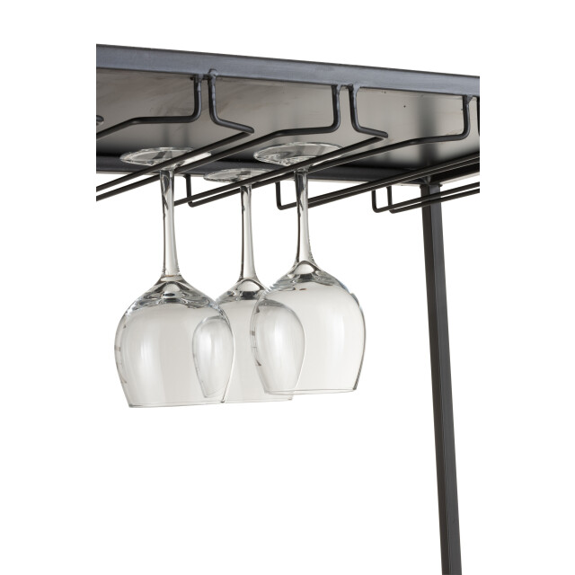 J-Line kast voor wijnflessen+glazen metaal/hout 60x42.5x180cm 3000086 large