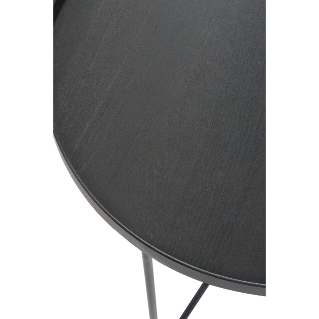 J-Line bijzettafel rond hout metaal donker bruin small 50.5x50.5x50cm 3003240 large