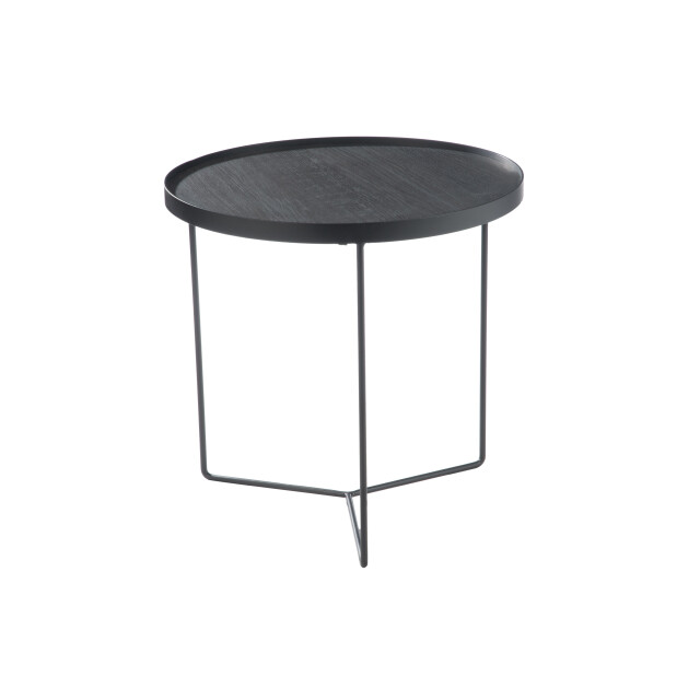 J-Line bijzettafel rond hout metaal donker bruin small 50.5x50.5x50cm 3003240 large