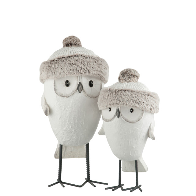 J-Line uil muts winter magnesia /grijs large 21x20x52cm 3010583 large