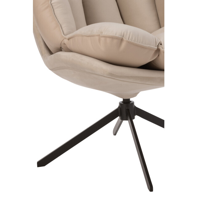 J-Line stoel relax kussen op frame textiel/metaal beige 78x73x92cm 3000574 large