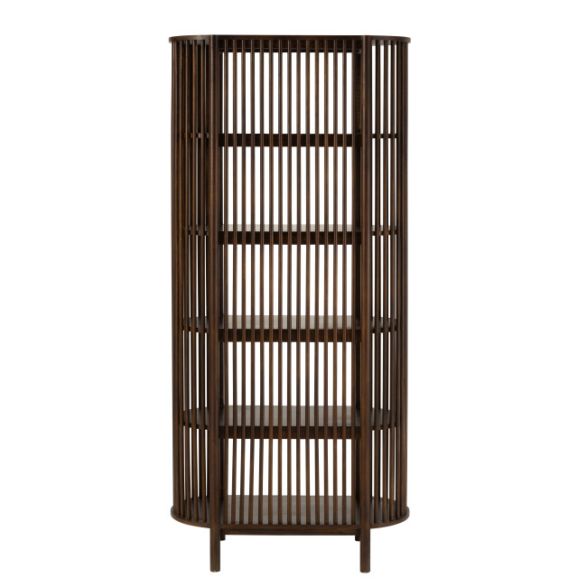 J-Line rek conie 5 planken mango hout donker 38x84x190cm 3000613 large