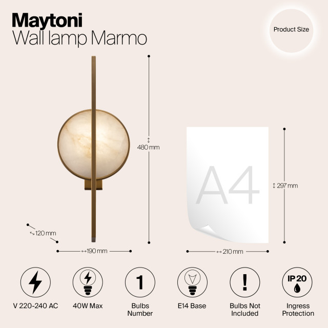 Maytoni wandlamp marmo - 2993726 large