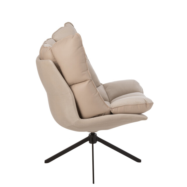 J-Line stoel relax kussen op frame textiel/metaal beige 78x73x92cm 3000574 large