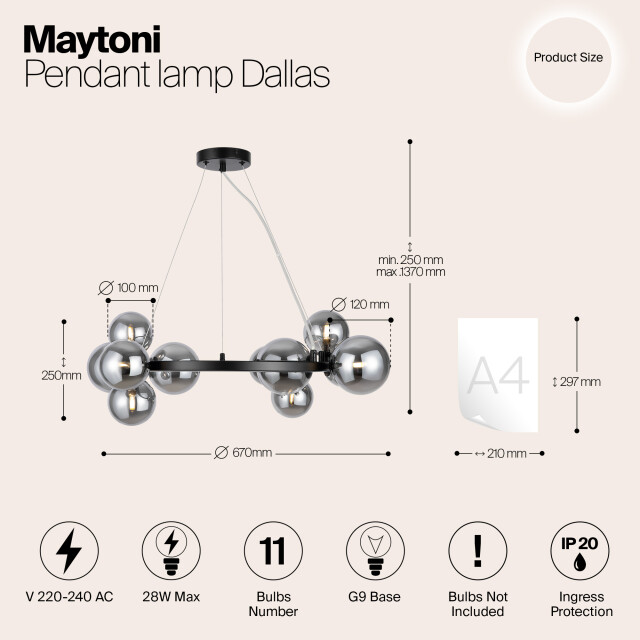 Maytoni hanglamp dallas - Ø67 2994635 large
