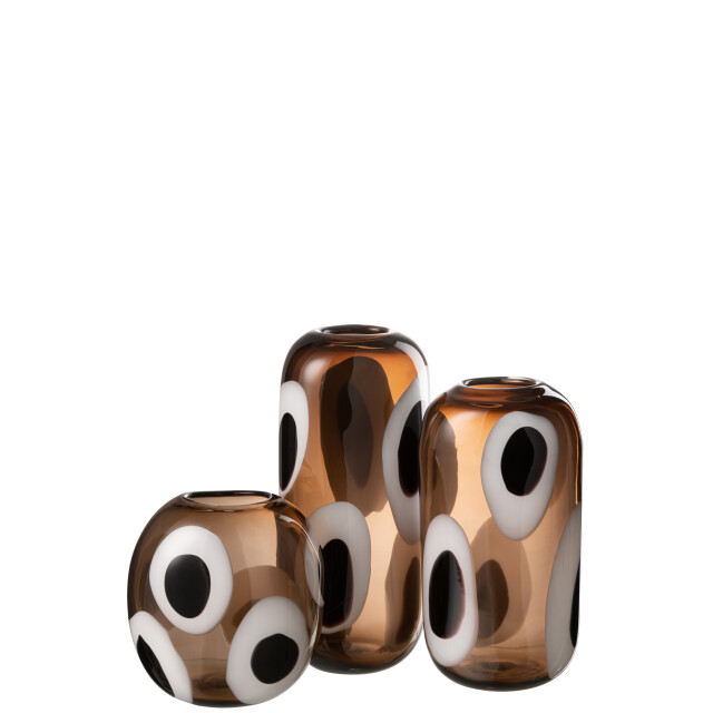 J-Line vaas izzy glas wit/bruin large 16x13x37cm 2997831 large