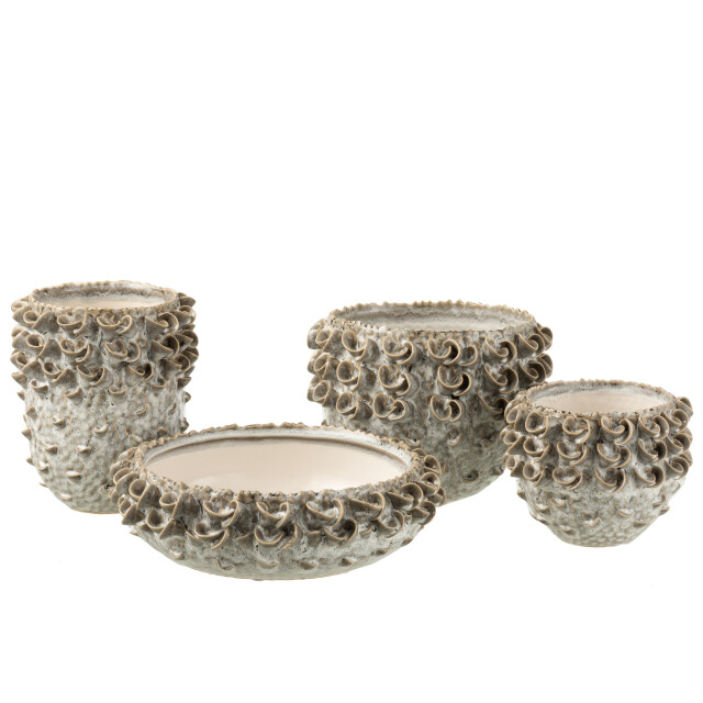 J-Line schaal vida rond keramiek /blauw 28x28x8.5cm 3006302 large