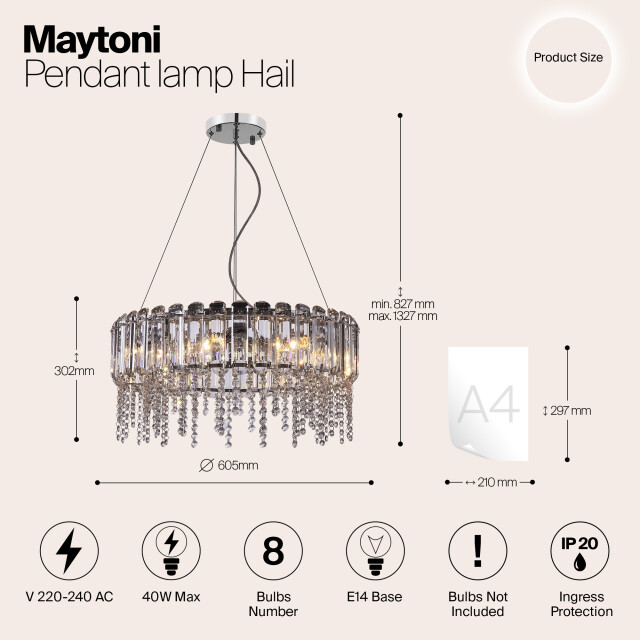 Maytoni hanglamp hail chroom Ø60,5 2994798 large