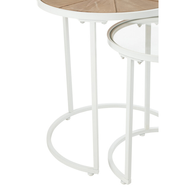 J-Line set van twee bijzettafels lounge metaal/hout /naturel 50x50x56cm 2999288 large