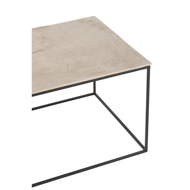 J-Line salontafel rechthoek aluminium/ijzer zilver/zwart 110x49x41cm 2999270 large