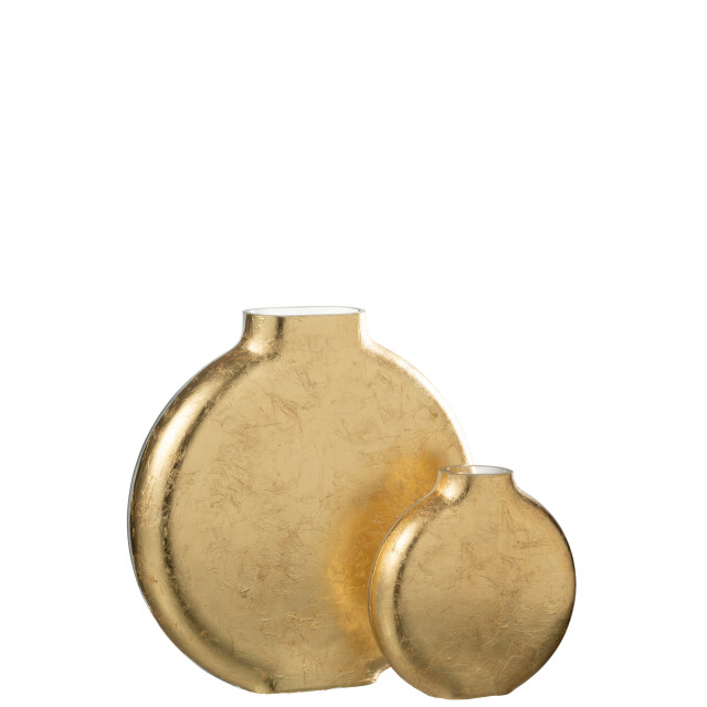 J-Line vaas miki glas /goud large 24x5x25.5cm 2997551 large