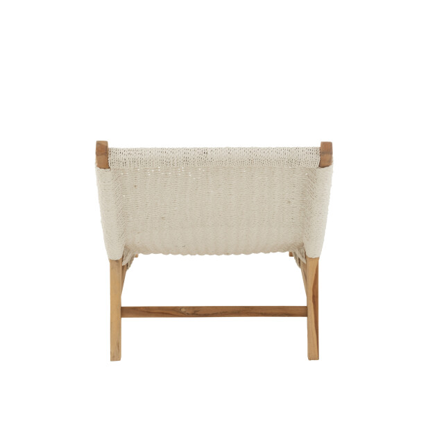 J-Line ligzetel+kussen geweven plastiek/teak 168x65x78cm 3013875 large