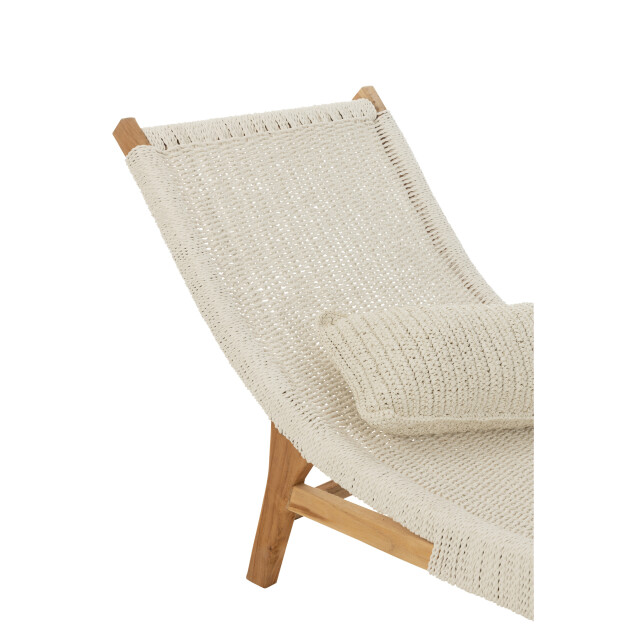 J-Line ligzetel+kussen geweven plastiek/teak 168x65x78cm 3013875 large