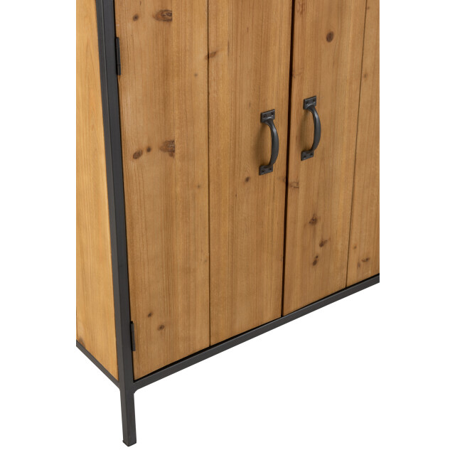 J-Line kast voor wijnflessen+glazen metaal/hout 60x42.5x180cm 3000086 large