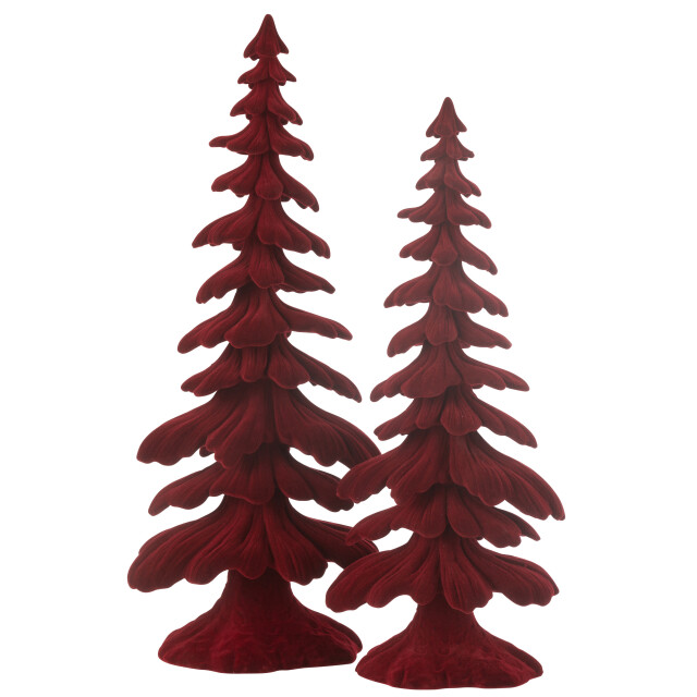 J-Line denneboom velours resine large 21x13.5x51cm 3002770 large