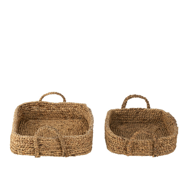J-Line set van 2 manddienbladen waterhyacint natuur 51x48x16cm 3005129 large