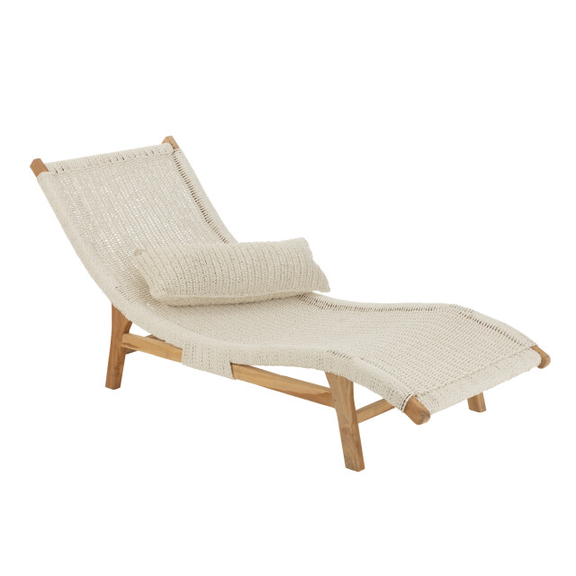J-Line ligzetel+kussen geweven plastiek/teak 168x65x78cm 3013875 large