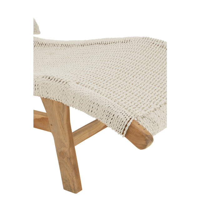 J-Line ligzetel+kussen geweven plastiek/teak 168x65x78cm 3013875 large