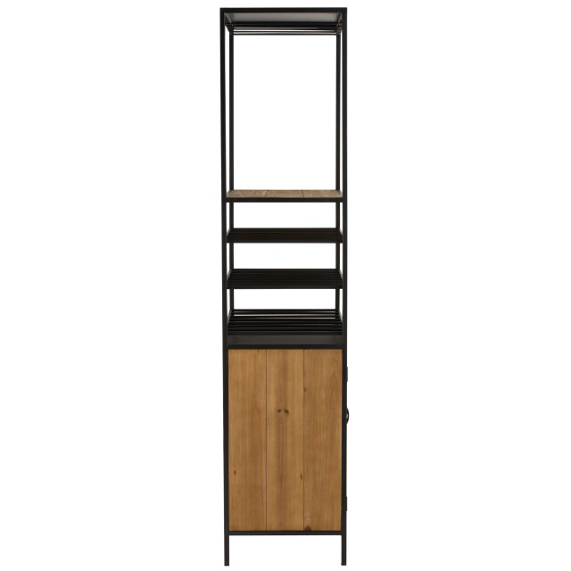 J-Line kast voor wijnflessen+glazen metaal/hout 60x42.5x180cm 3000086 large