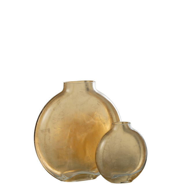 J-Line vaas miki glas /goud large 24x5x25.5cm 2997551 large